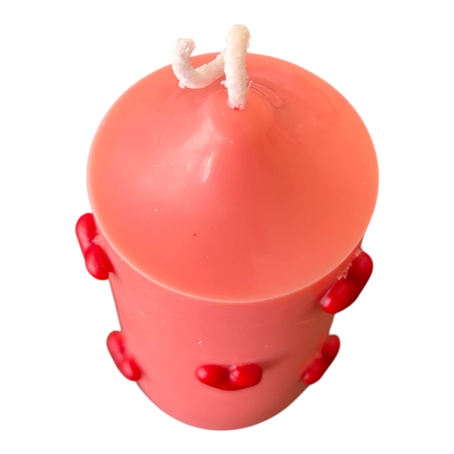 Heart Pillar Soya wax candle- Rose + Amber Fragrance