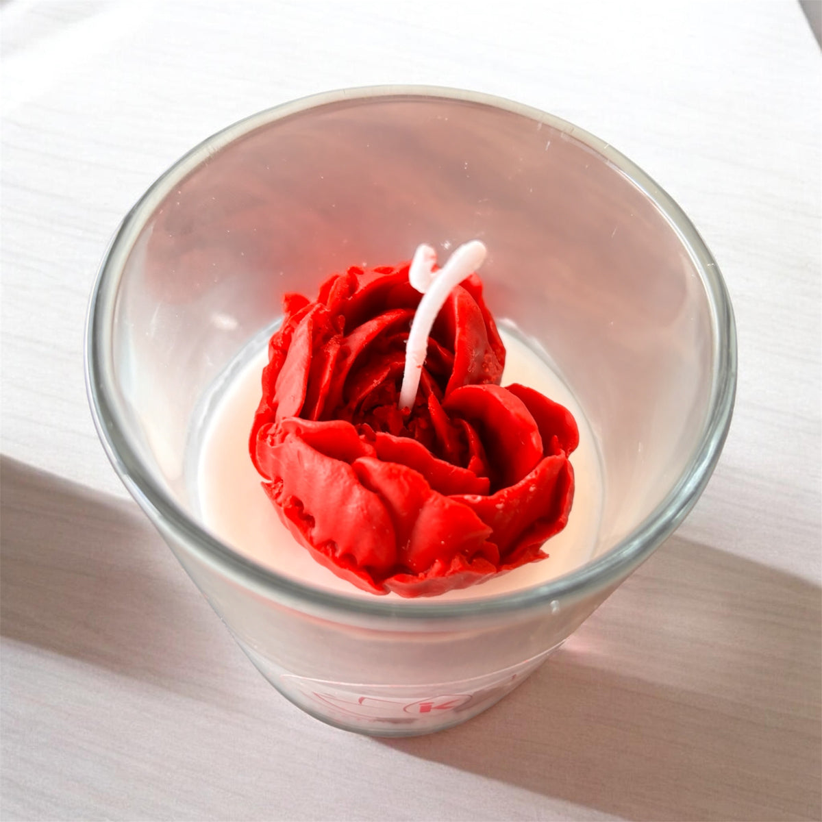 Red Heart Flower Jar Candle – Rose & Musk Fragrance
