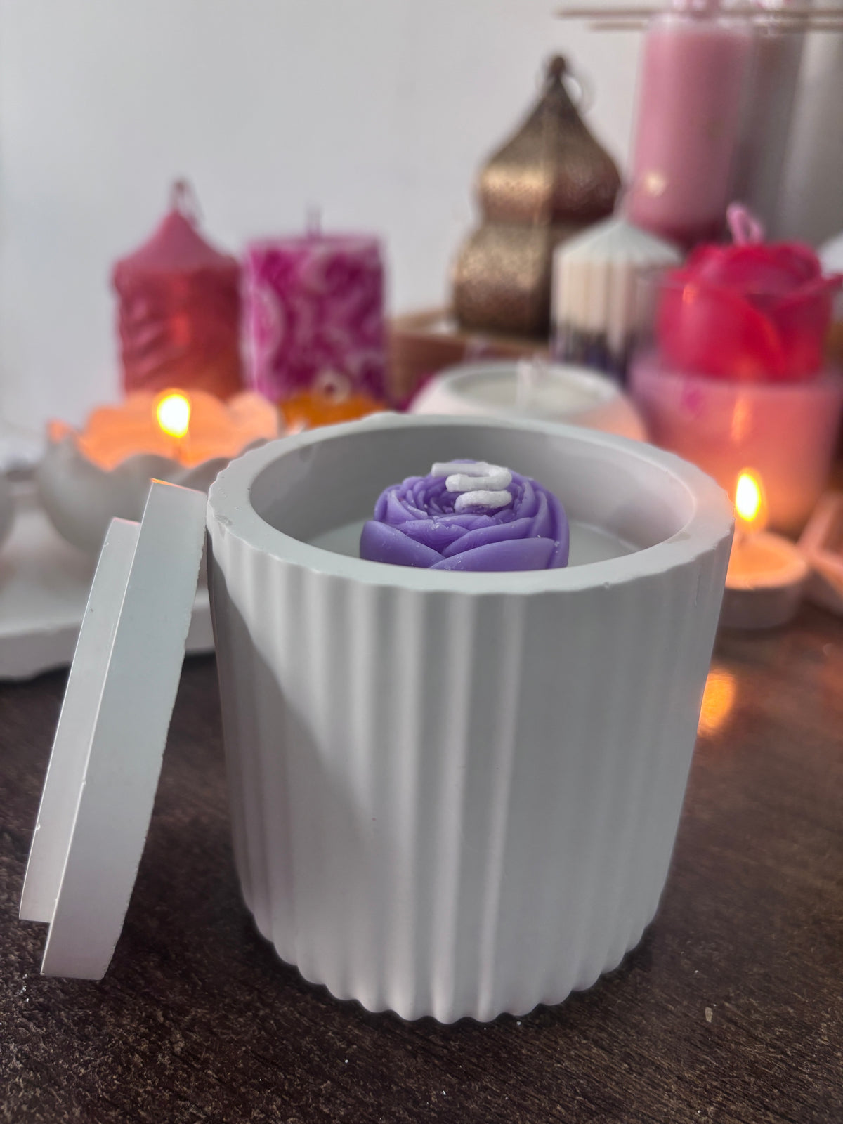 Lavender Concrete Jar Candle