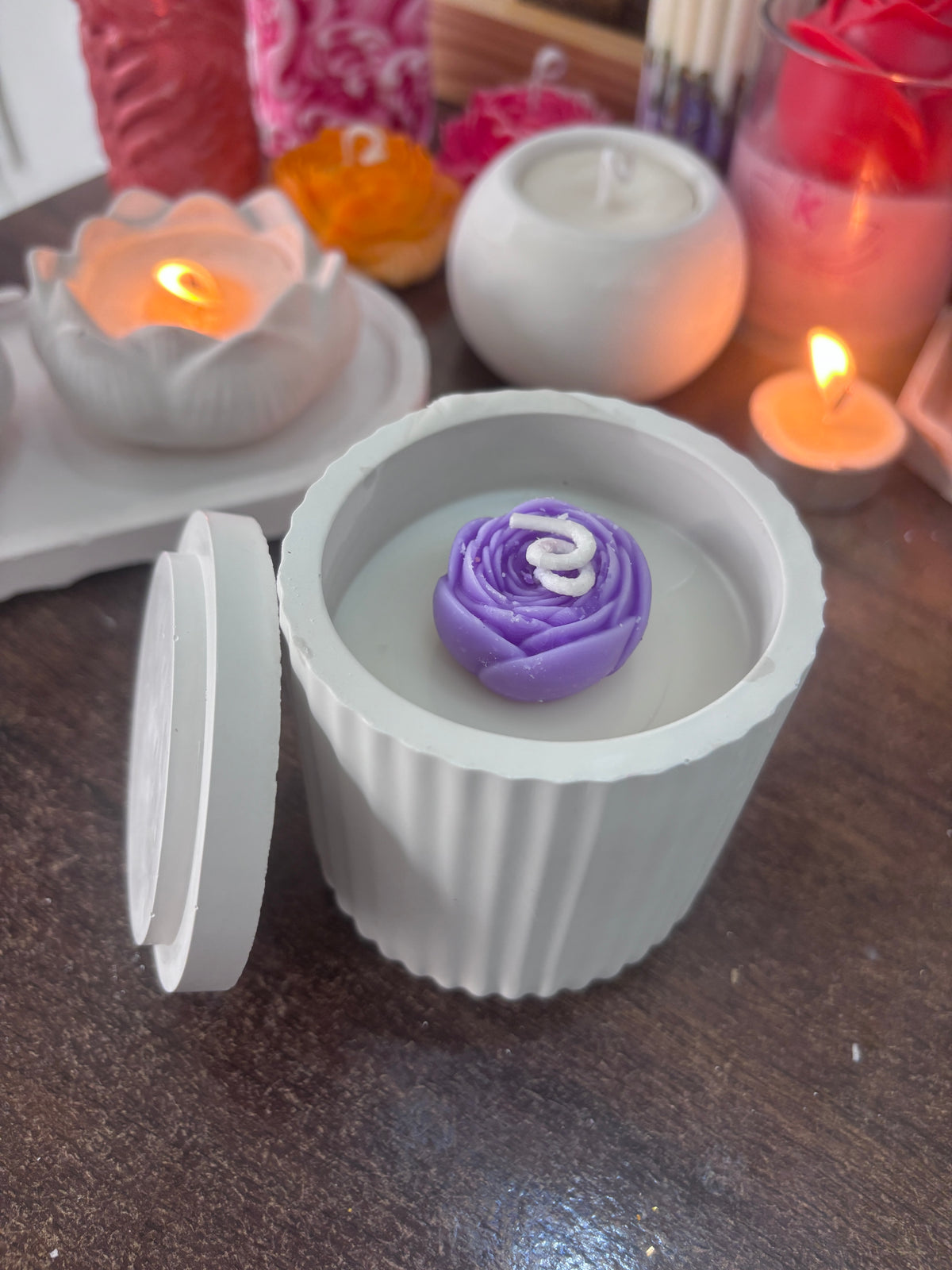 Lavender Concrete Jar Candle