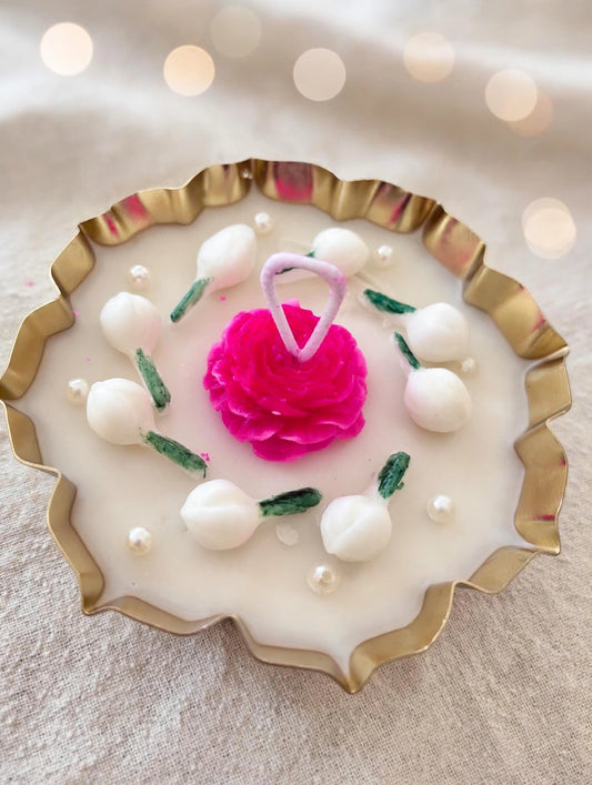 Urli Candle- Small Peony & Mogra