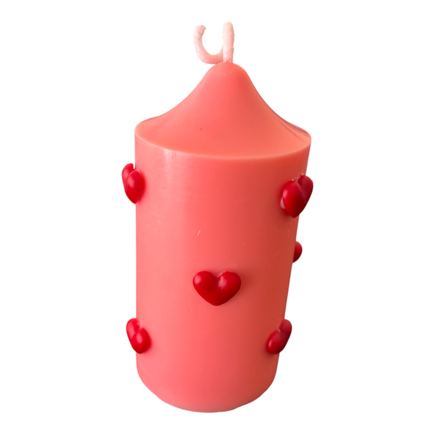 Heart Pillar Soya wax candle- Rose + Amber Fragrance